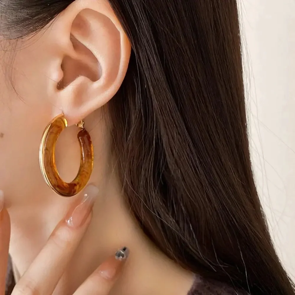 Amber Swirl Hoops